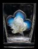 Lalique Crystal Rose Vase