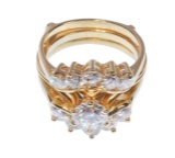 18k Gold and Diamond Ring with 14k Gold Enhancer Ring