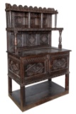 English Jacobean Style Oak Tridarn Cabinet