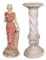 Marble Statue and Alabaster Pedestal