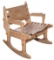 Angel Pazmino Wood and Leather Rocking Chair