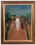 Henryck Gotlib (Polish, 1890-1966) 'The Road' Oil on Linen