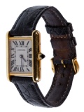 Cartier 18k Yellow Gold Case 'Tank' Wristwatch
