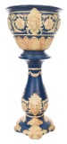 Attributed to Weller Flemish Blue Jardiniere and Pedestal