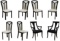Black Lacquer and Suede Dining Chair Collection