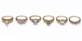 14k Yellow Gold and Crystal Ring Assortment