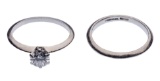 Tiffany & Co Platinum Engagement Ring and Wedding Band