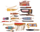 Native American Beaded Sheath and Knife Assortment