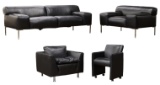 Black Leather Seating Suite