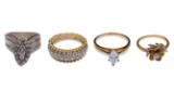 18k and 14k Yellow Gold and Diamond Ring Assortment