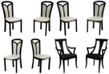 Black Lacquer and Suede Dining Chair Collection