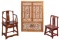 Chinese Chairs and Carved Window Panel
