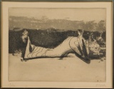 Henry Moore (British, 1898-1986) 'Draped Reclining Figure' Engraving and Aquatint
