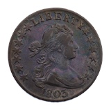 1803 'Large 3' Draped Bust Half Dollar 50c XF/AU