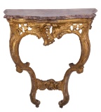 Louis XV Style Giltwood and Marble Top Console Table