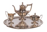 Gorham 'Plymouth' Sterling Silver Coffee Service and International Sterling Silver Tray