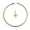 14k Yellow Gold and Diamond Pendant on Omega Necklace