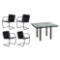 Attributed to Afra & Tobia Scarpa for Knoll Dining Table and Chair Set