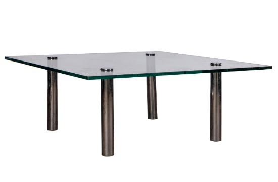 Pace Chrome and Glass Cocktail Table