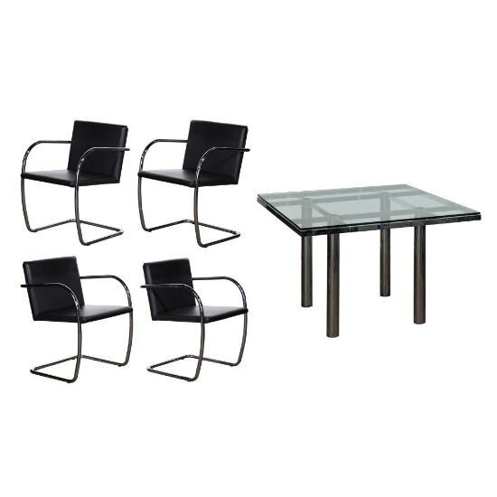 Attributed to Afra & Tobia Scarpa for Knoll Dining Table and Chair Set