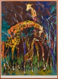 Leroy Neiman (American, 1921-2012) 'Giraffe Family' Serigraph