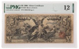 1896 $5 'Educational' Silver Certificate Fine-12 PMG