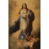 After Bartolome Esteban Murillo (Spanish, 1617-1682) 'The Immaculate Conception' Oil on Linen