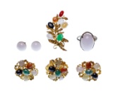 14k and 10k Yellow Gold and Gemstone Jewelry Assortment