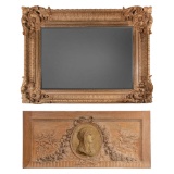 Carved Wood Wall Mirror and Boiserie Panel