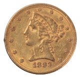 1883 $5 Gold XF Details