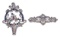 18k White Gold and Gemstone Brooches