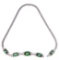18k White Gold, Emerald and Diamond Necklace