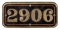 GWR Brass Cabside Numberplate 2906 ex LADY OF LYNN 4-6-0