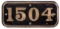 GWR Brass Cabside Numberplate 1504 ex 1500 Class 0-6-0PT