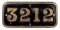 GWR Brass Cabside Numberplate 3212 ex 2251 Class 0-6-0