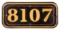 GWR Cast Iron Cabside Numberplate 8107 ex 3100/5100 Class 2-6-2T