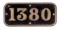 GWR Brass Cabside Numberplate 1380 ex 1377 Class 0-6-0T