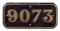 GWR Brass Cabside Numberplate 9073 ex MOUNTS BAY 4-4-0