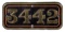 GWR Brass Cabside Numberplate 3442 ex BULLFINCH 4-4-0
