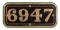 GWR Brass Cabside Numberplate 6947 ex HELMINGHAM HALL 4-6-0