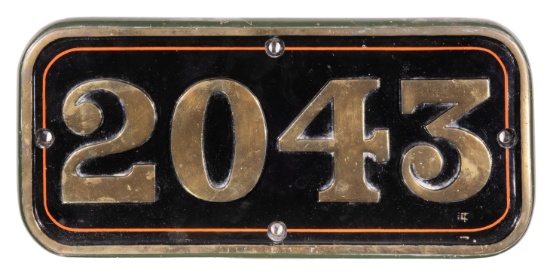 GWR Brass Cabside Numberplate 2043 ex 2021 Class 0-6-0