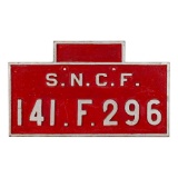 SNCF Cast Aluminum Tenderplate 141.F.296