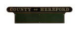 Nameplate COUNTY OF HEREFORD 4-6-0 GWR County Class