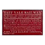 Taff Vale Railway Bridge Warning Sign