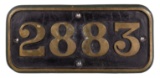 GWR Brass Cabside Numberplate 2883 ex 2800 Class 2-8-0