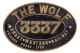 GWR Brass Combine Worksplate THE WOLF 3337 Bulldog Class