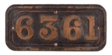 GWR Brass Cabside Numberplate 6361 ex 4300 Class 2-6-0