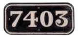 GWR Cast Iron Cabside Numberplate 7403 ex 7400 Class 0-6-0PT