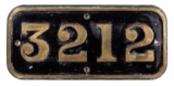 GWR Brass Cabside Numberplate 3212 ex 2251 Class 0-6-0