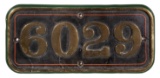 GWR Brass Cabside Numberplate 6029 ex KING EDWARD VIII 4-6-0